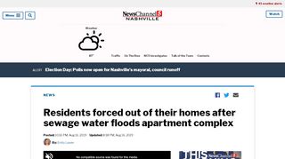 News Channel 5 screenshot "Residents forced out of their homes after sewage water floods apartment complex"