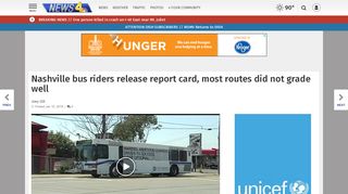 News 4 online article "Nashville bus riders release report card, most routes did not grade well"